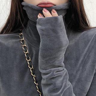 Velvet Turtleneck Top