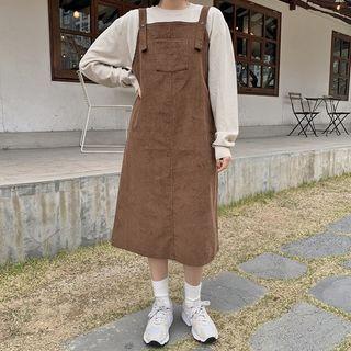 Corduroy Midi Overall Dress