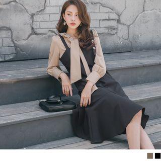 Ruffled Hem Pinafore Dress