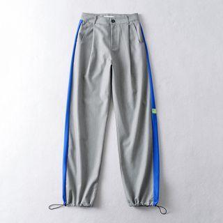 Drawstring-cuff Straight Leg Pants
