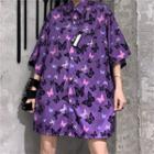 Butterfly Short-sleeve Shirt Purple - One Size