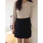 3/4-sleeev Cable-knit Top