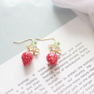Glaze Strawberry Dangle Earring 1 Pair - As Shown In Figure - One Size
