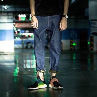 Cuffed Panel Straight-leg Jeans