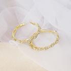 Rhinestone Hoop Earring 1 Pair - E3296 - As Shown In Figure - One Size