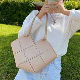 Perforated Faux Leather Bucket Bag / Diy Kit
