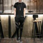 Set: Panel Short-sleeve T-shirt + Slim Fit Pants