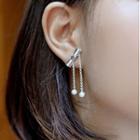 Rhinestone Bow Dangle Earring 1 Pair - Earring - Silver - One Size