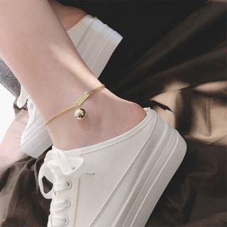 925 Sterling Silver Ball Pendant Anklet
