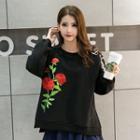 Rose Applique Sweatshirt