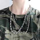 Stainless Steel Rectangular Chain Necklace