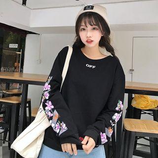 Long Sleeve Crewneck Print Top