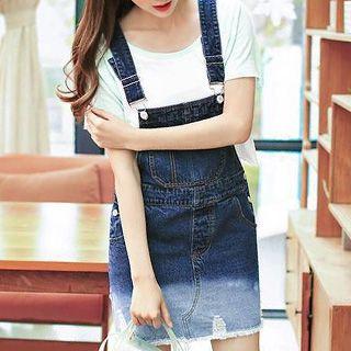 Gradient Denim Pinafore Dress