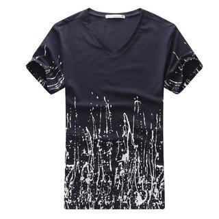 Short-sleeve Paint-splatter T-shirt