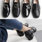 Square-toe Buckled Loafers (2 Designs)