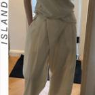 Wide-leg Pants Light Khaki - One Size