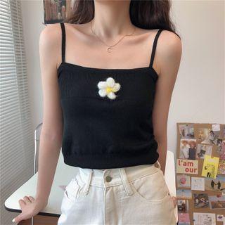 Spaghetti Strap Floral-accent Top