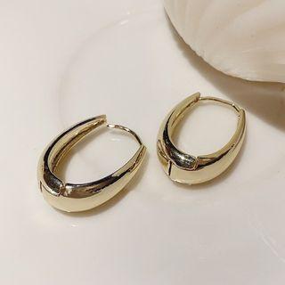 Drop Hoop Earring 1 Pair - Gold - One Size