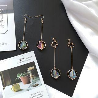 Irregular Glass Bead & Hoop Drop Earring