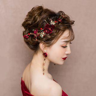 Wedding Rhinestone Fabric Hair Clip Side Clip & 1 Pair - Clip On Earring - One Size