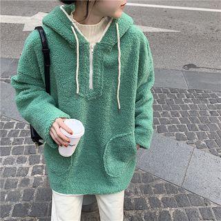 Color-block Oversize Fleece Hoodie
