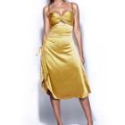 Drawstring Slit Strappy Midi A-line Dress