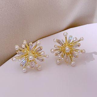Faux Pearl Firework Earring 1 Pair - Fireworks - S