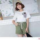 Short Sleeve Cat Print T-shirt