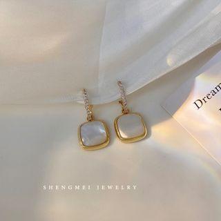 Gemstone Drop Earring 1 Pair - White - One Size