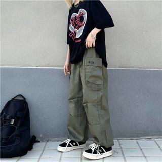 Big-pocket Wide-leg Cargo Pants