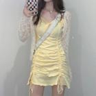 Spaghetti Strap Mini A-line Dress / Lace Jacket