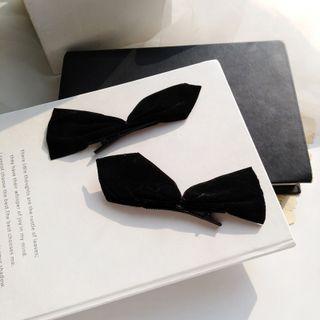 Bow Hair Clip 1 Pair - Black - One Size