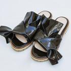 Bow Patent Slide Sandals