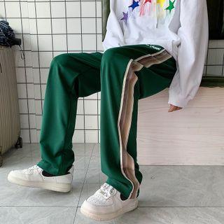 Contrast Panel Straight Leg Sweatpants