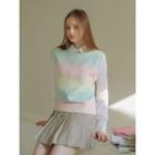 Pastel-gradation Sweater Vest Multicolor - One Size