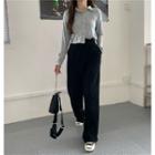 Cropped Cardigan / Cropped Camisole Top / Wide-leg Pants