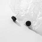 Disc Agate Earring 1 Pair - S925 Silver - Black - One Size
