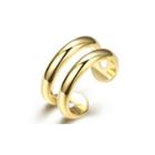 Simple And Fashion Plated Gold Cutout Geometric Adjustable Split Ring Golden - One Size