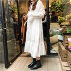 Long-sleeve Midi A-line Chiffon Dress