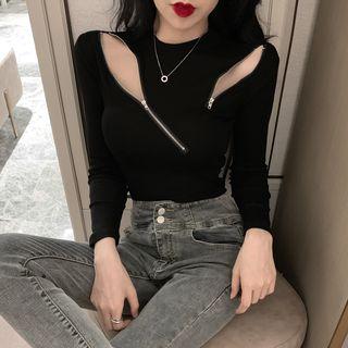 Zipper Crop T-shirt