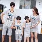 Family Matching Set: Short-sleeve Printed T-shirt + Shorts / Jumper Dress