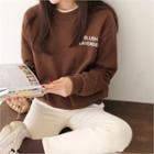 Round-neck Letter Print Pullover Brown - One Size