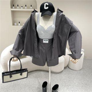 Long-sleeve Pocket Shirt + Shorts