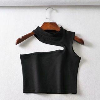 Irregular One-shoulder Crop Top
