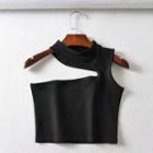 Irregular One-shoulder Crop Top