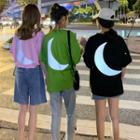 Elbow-sleeve Reflective Moon T-shirt