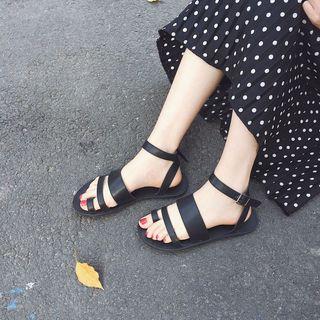 Toe-ring Ankle Strap Sandals