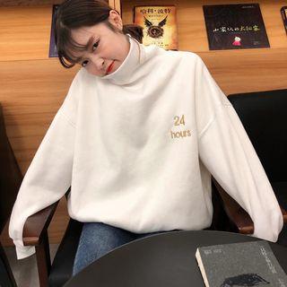 Turtleneck Embroidered Sweatshirt
