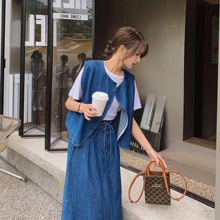 Set : Denim Vest + Skirt