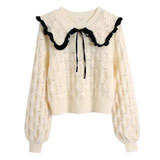 Contras Trim Collar Sweater